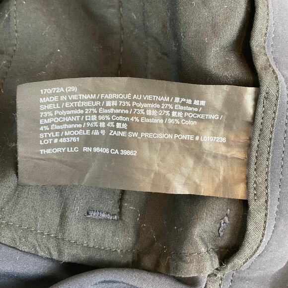 Theory Women's Dress Pants, Navy Blue - Size 29 (Equivalent size 6) - Picture 5 of 6